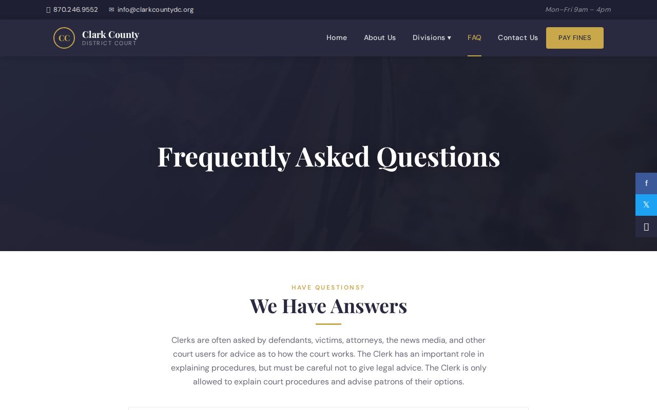 Clark County District Court FAQ for warrants and arrest-related court issues