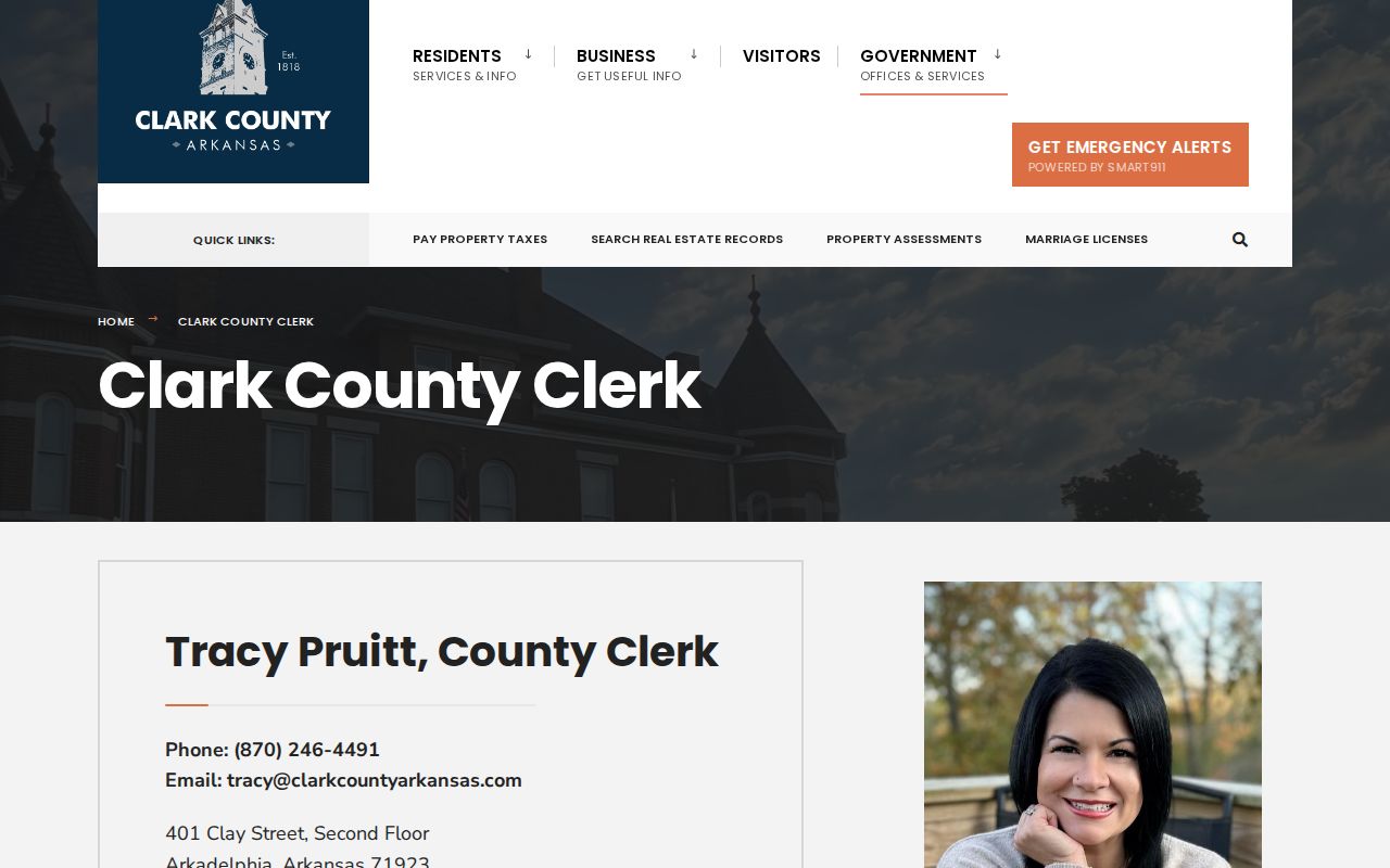 Arkadelphia criminal records Clark County Clerk page