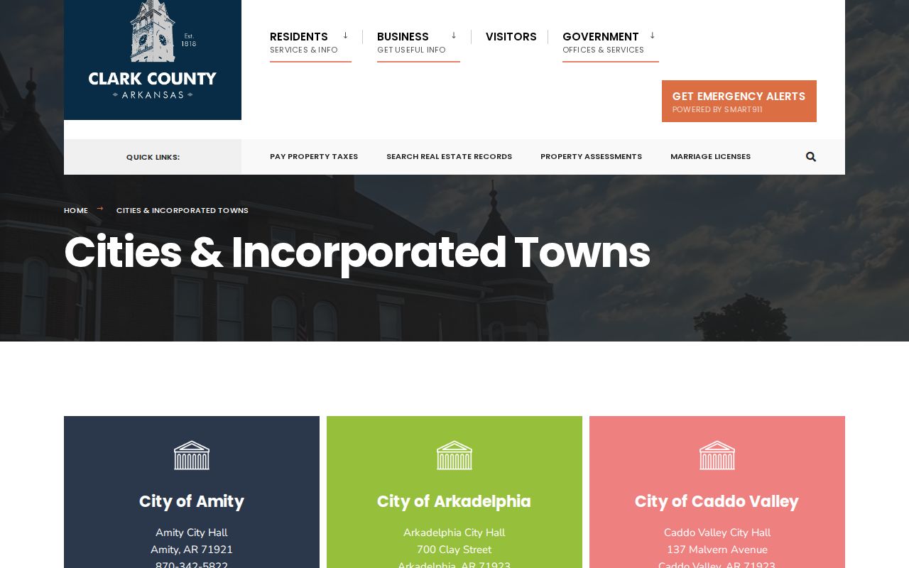 Amity criminal records Clark County incorporated cities directory