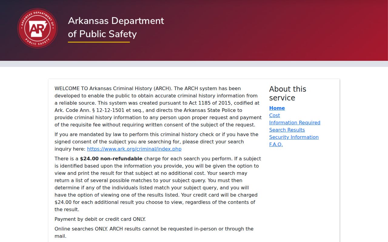 Clark County criminal history Arkansas Criminal History ARCH search