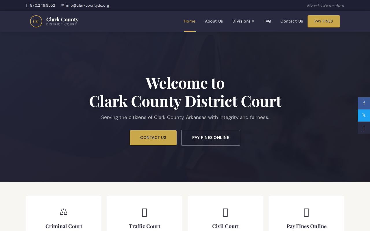 Clark County District Court home page for criminal and traffic case records